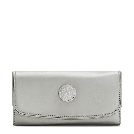 Kipling Money Land Metallic Snap Portefeuille Zilver | NL 1430BE